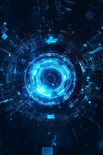 科技感蓝色环形数字光效