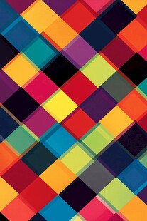 多彩几何方格图案背景
