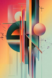 抽象几何色彩艺术插画