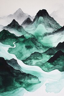 水墨山水间的灵动画卷