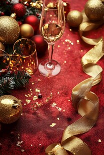 圣诞香槟装饰场景