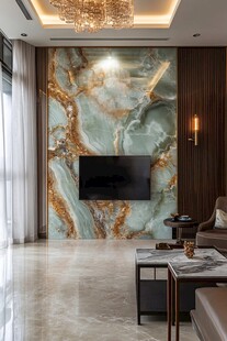 奢华大理石电视背景墙客厅