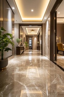 豪华大理石走廊室内美景