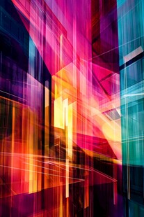 炫彩几何线条抽象艺术图