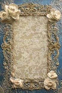 复古花边相框与蕾丝背景