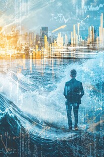 商务人士眺望科技浪潮前景