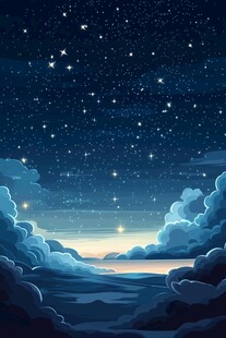 梦幻星空下的云海夜景