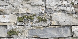 古老石墙布满斑驳苔藓