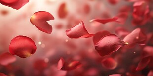 浪漫飘落的玫瑰花瓣