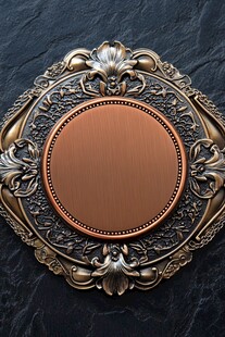 复古金属雕花圆形装饰牌