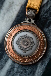 复古精致勋章特写