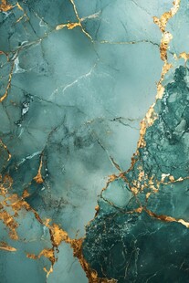 蓝绿金大理石纹理背景