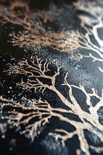 黑金树枝纹理艺术画面