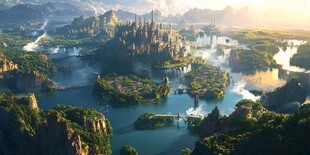 梦幻奇幻城堡山水景观