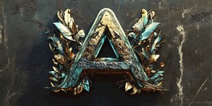 复古金属风字母A装饰图案