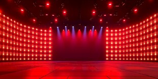 红色炫彩舞台灯光场景
