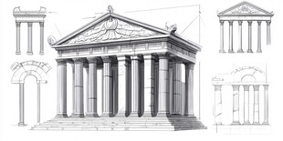 希腊神庙建筑结构设计图