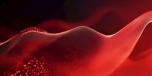 红色流动科技感波浪背景