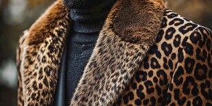 豹纹皮草外套时尚细节
