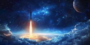 火箭升空 逐梦浩瀚星空