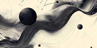 黑白流体艺术抽象图案