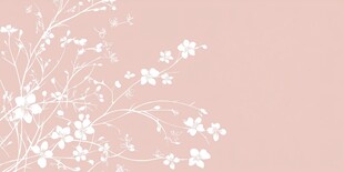 浅粉背景白色花卉装饰图