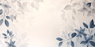 蓝白花卉叶片淡雅背景图