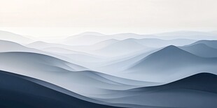 水墨风格层叠山峦美景