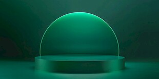 绿色半圆光效展示台