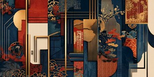 中式复古风几何图案装饰画