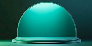 青绿色弧形立体展示台