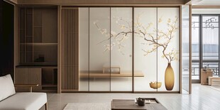 日式禅意客厅雅致隔断设计