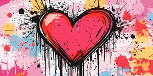 涂鸦爱心 多彩艺术图案