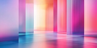 梦幻渐变色彩的光影空间