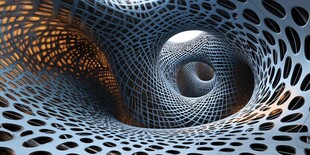 未来感镂空螺旋结构造型