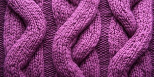 紫色麻花针织纹理特写