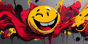 笑脸涂鸦艺术创意插画