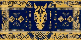 马头几何图案装饰艺术图