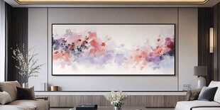现代客厅的抽象艺术挂画