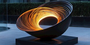 发光螺旋艺术雕塑