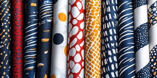 多彩印花布料纹理展示