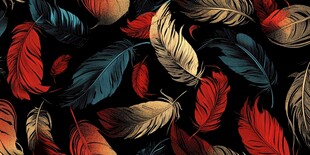 多彩羽毛图案背景纹理