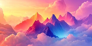 梦幻云端山峦壮丽美景