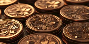 精美铜质花纹圆盒特写