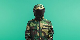 身着迷彩服的蒙面人物