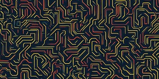 多彩电路线条抽象图案
