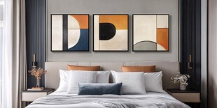 现代简约风卧室装饰画展示