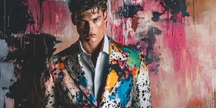 彩绘西装男士时尚造型