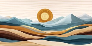 日落山海间 艺术风风景