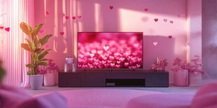 粉色浪漫客厅的温馨场景